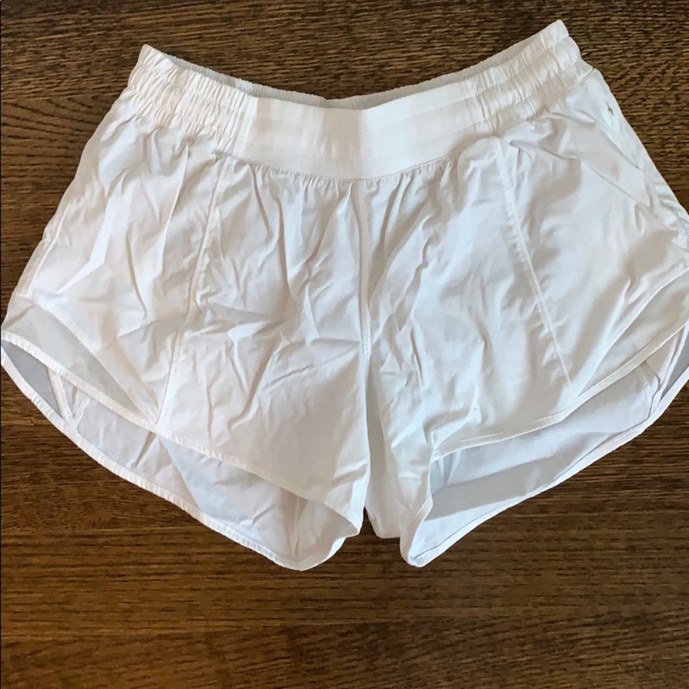 White Lululemon Workout Shorts